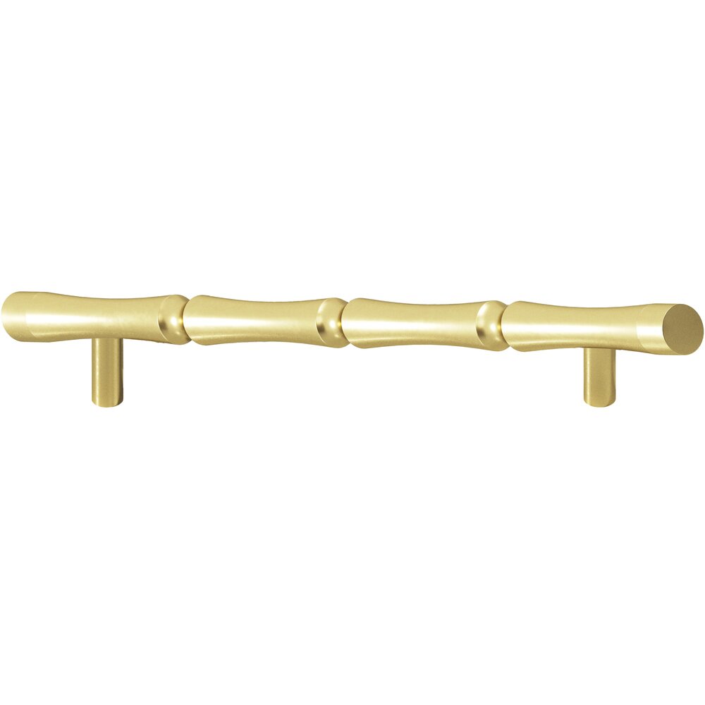 9 1/2" Centers Bamboo Style Surface Mount Pull in Matte Satin Brass