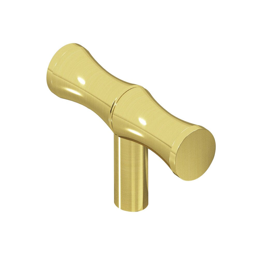 1 1/2" Bamboo Knob in Polished Brass Unlacquered