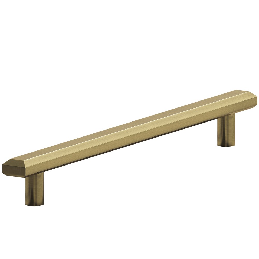 8" Centers Beveled Pull in Antique Brass