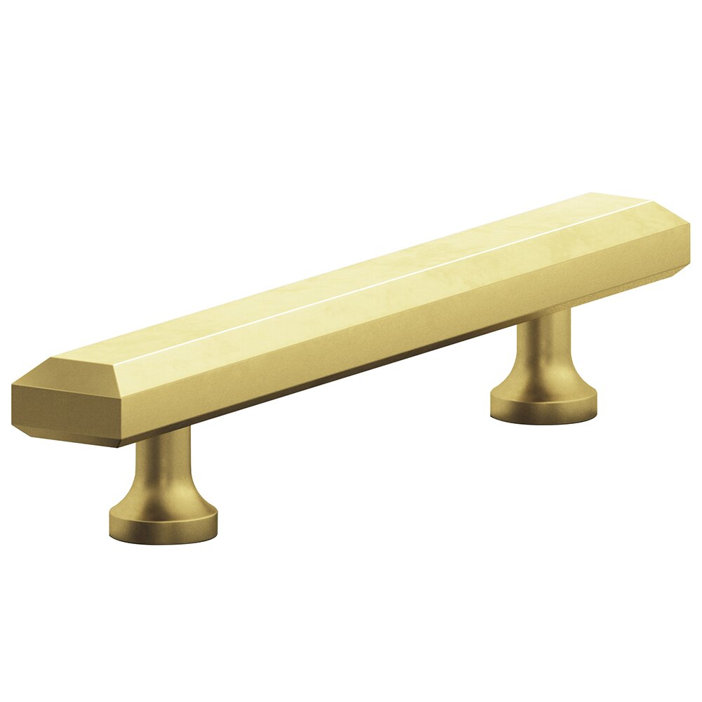 3" Centers Cabinet Pull Hand Finished in Matte Satin Brass