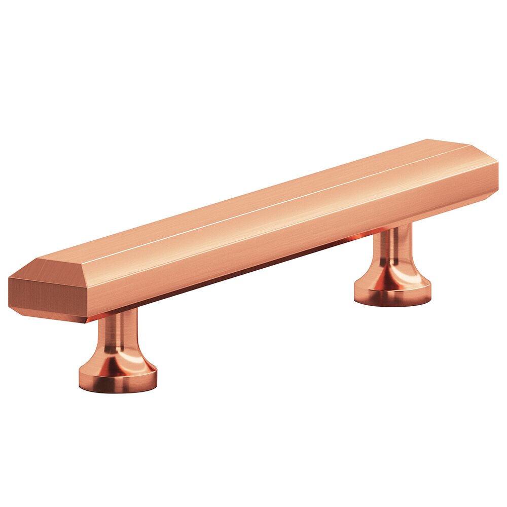 8" Centers Cabinet Pull Hand Finished in Satin Copper