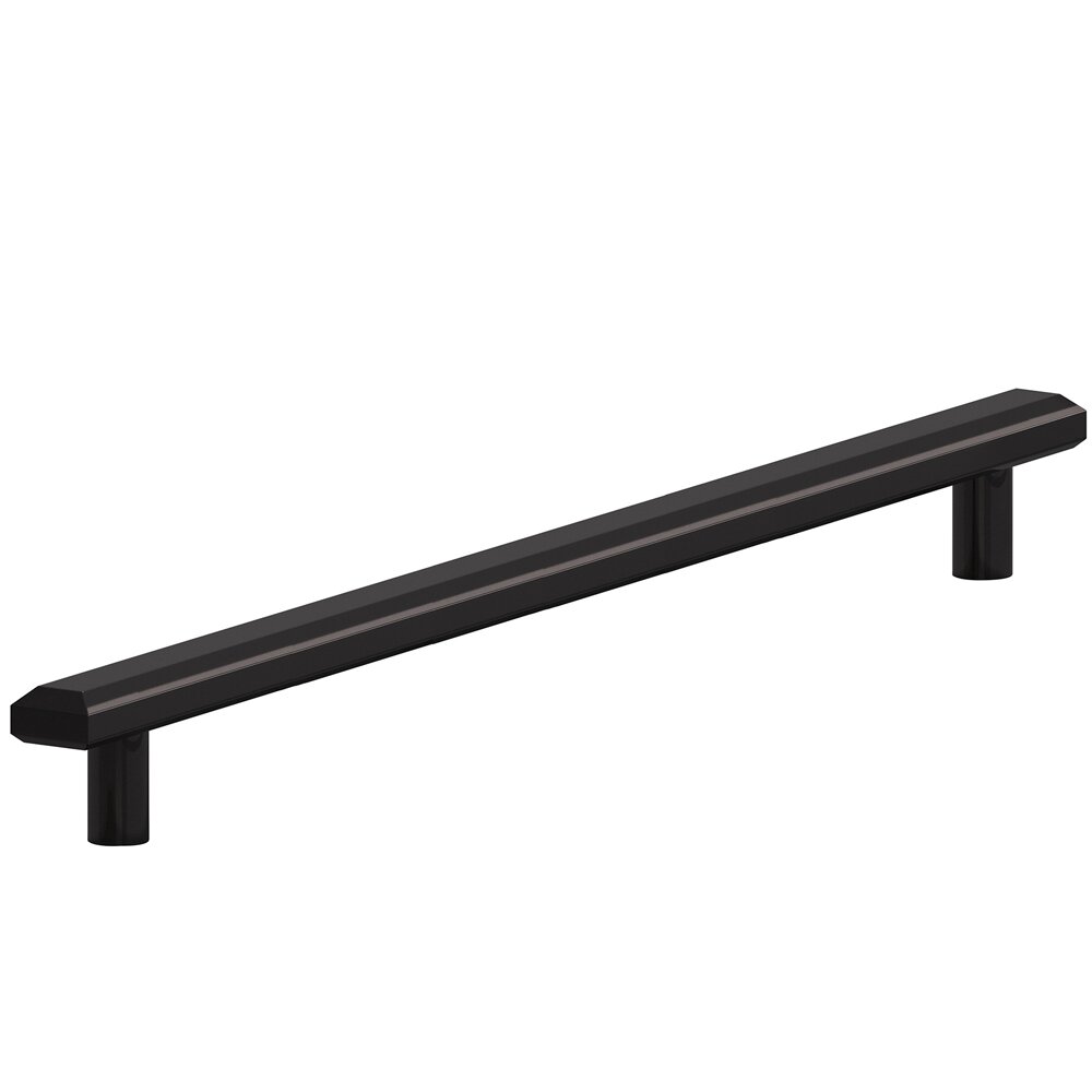 12" Centers Beveled Appliance Pull in Satin Black
