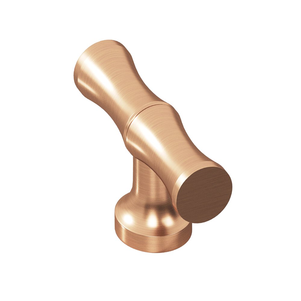 1.75" Long Bamboo T Cabinet Knob With Flared Post In Satin Bronze