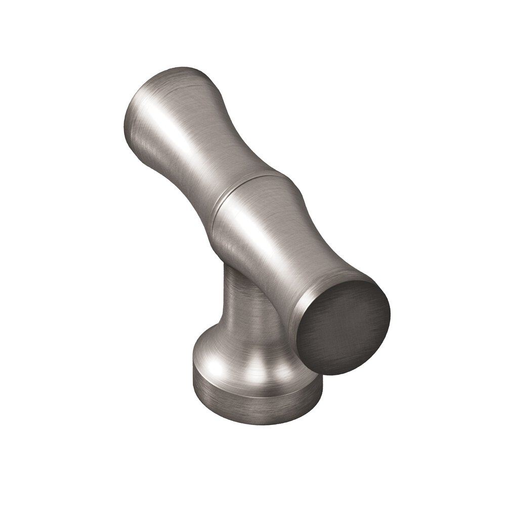 1.75" Long Bamboo T Cabinet Knob With Flared Post In Pewter