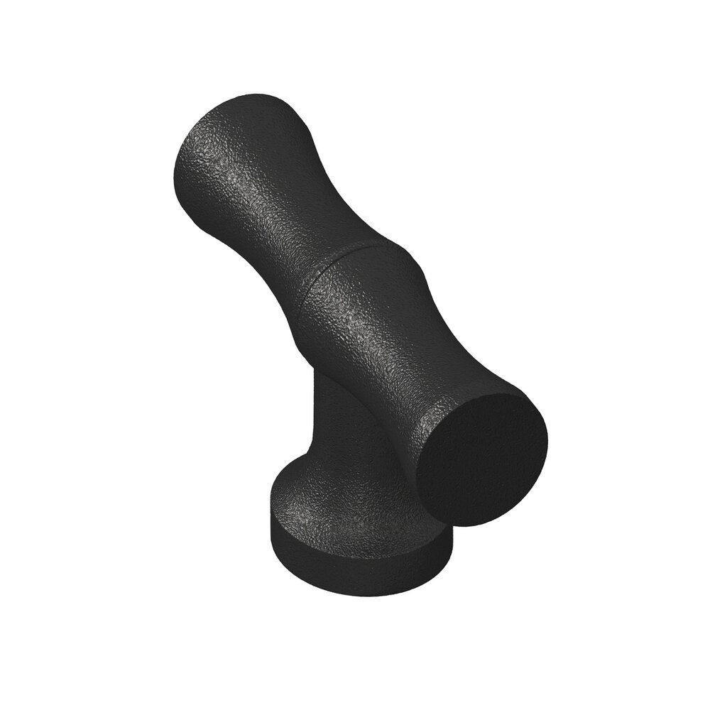 1.75" Long Bamboo T Cabinet Knob With Flared Post In Frost Black™