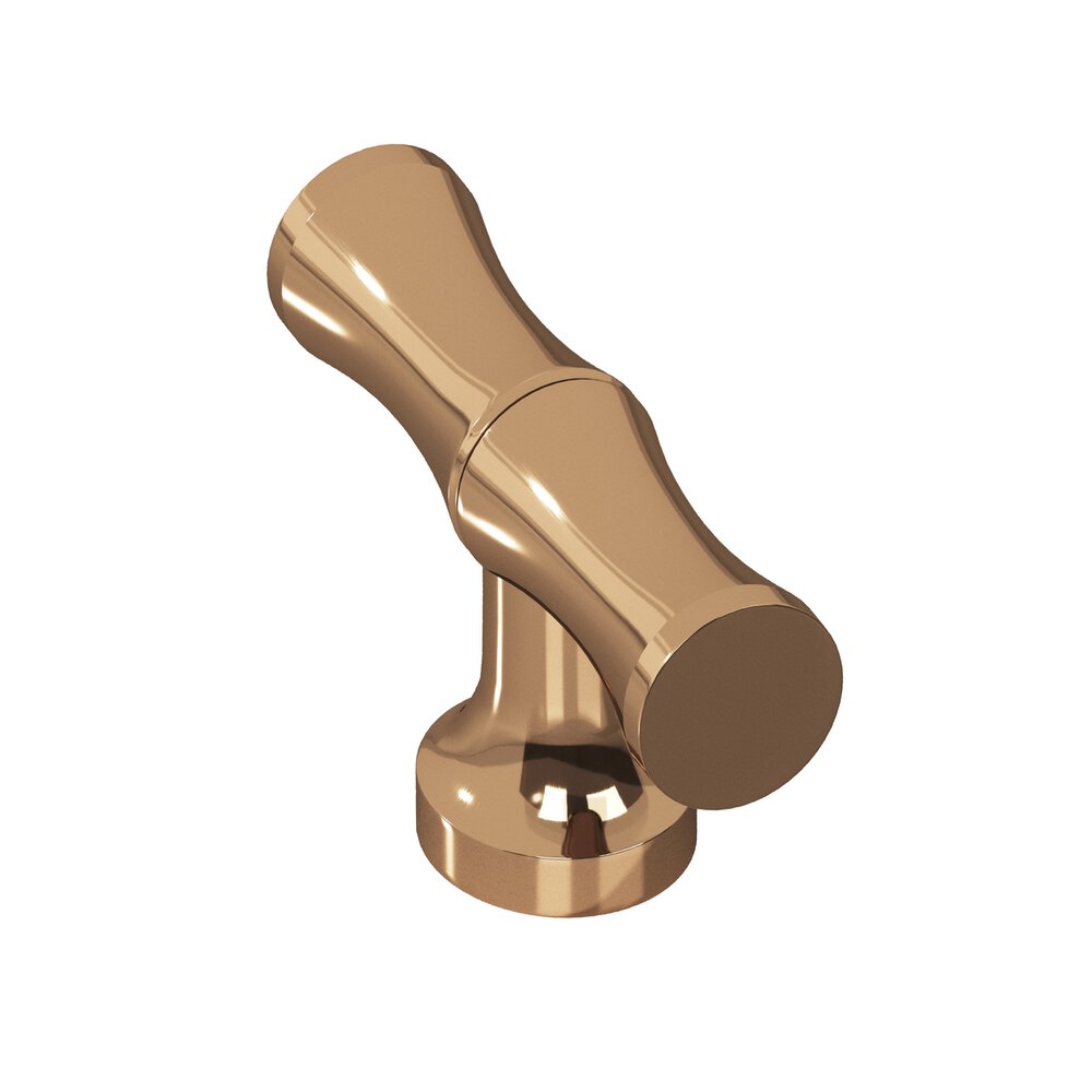 1.75" Long Bamboo T Cabinet Knob With Flared Post In Polished Bronze