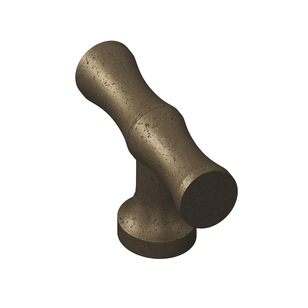 1.75" Long Bamboo T Cabinet Knob With Flared Post In Distressed Oil Rubbed Bronze