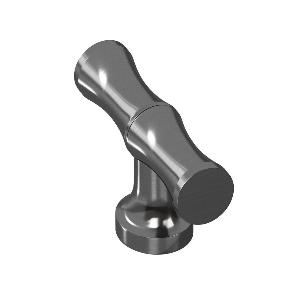1.75" Long Bamboo T Cabinet Knob With Flared Post In Graphite