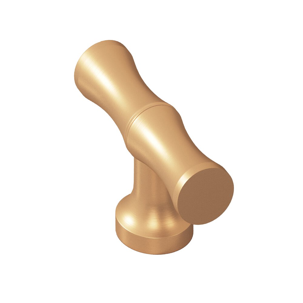 1.75" Long Bamboo T Cabinet Knob With Flared Post In Matte Satin Bronze