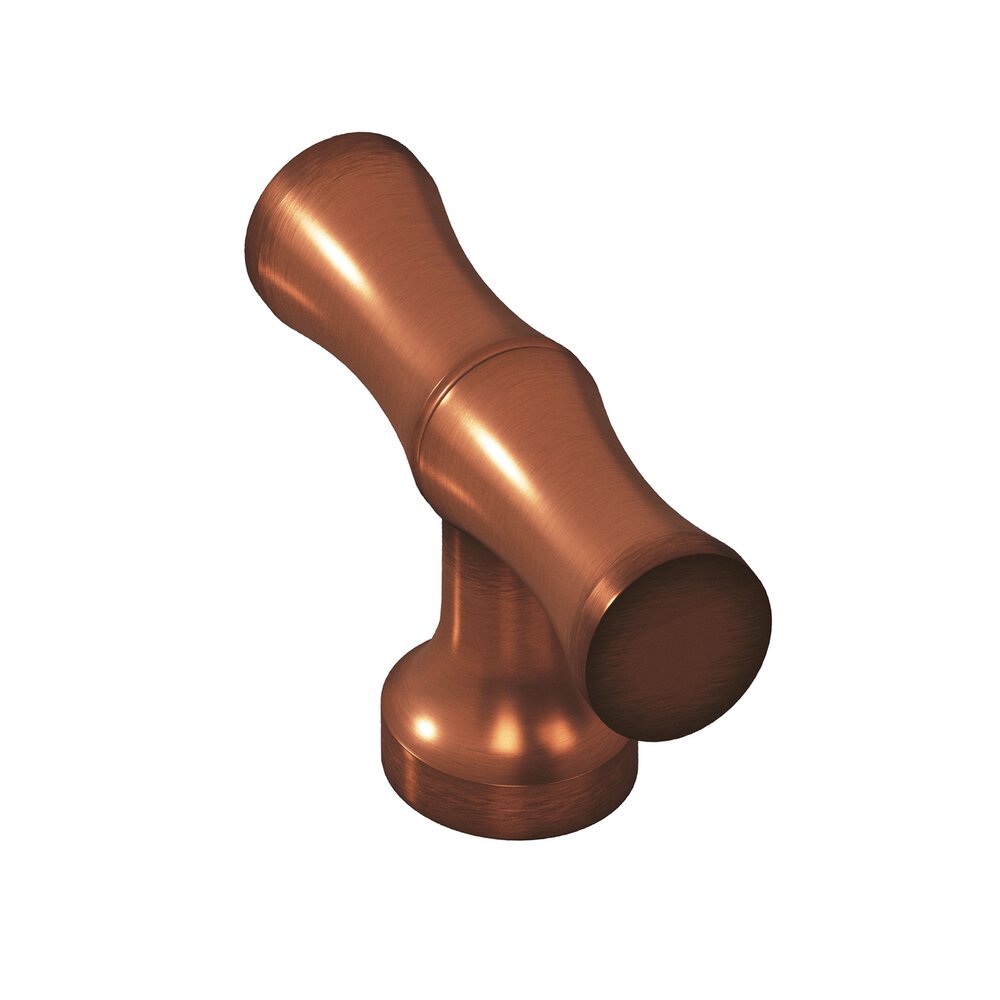 1.75" Long Bamboo T Cabinet Knob With Flared Post In Matte Antique Copper