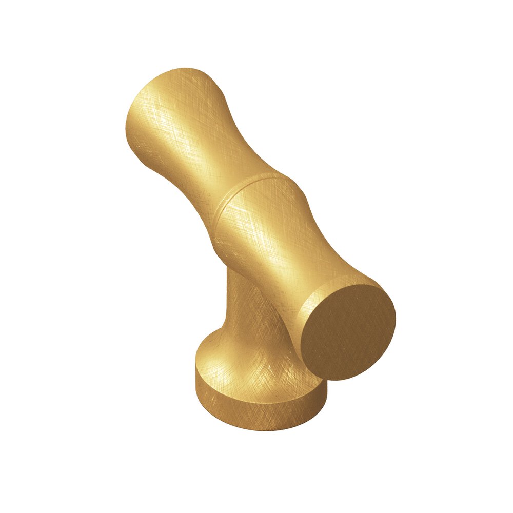1.75" Long Bamboo T Cabinet Knob With Flared Post In Weathered Brass