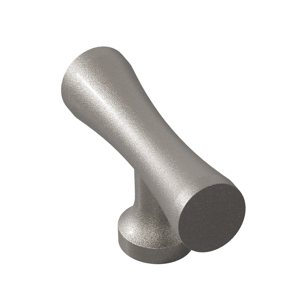 2" Long Hourglass T Cabinet Knob With Flared Post In Frost Nickel™