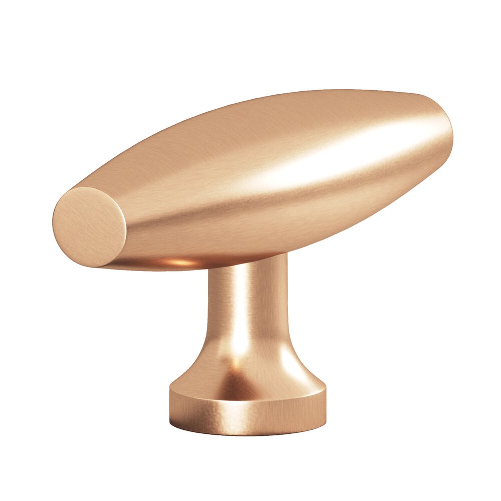 2" Long Cigar T Cabinet Knob With Flared Post In Satin Bronze