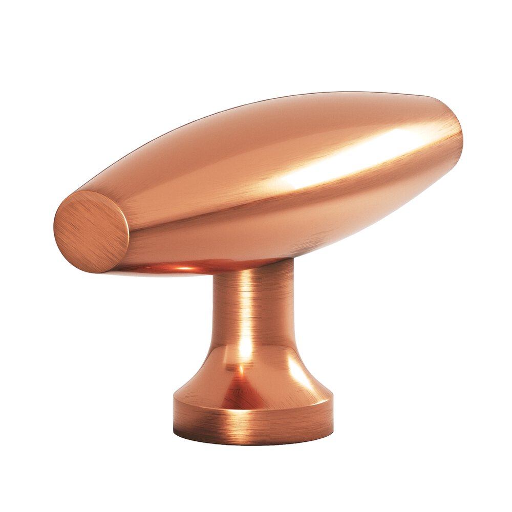 2" Long Cigar T Cabinet Knob With Flared Post In Antique Copper