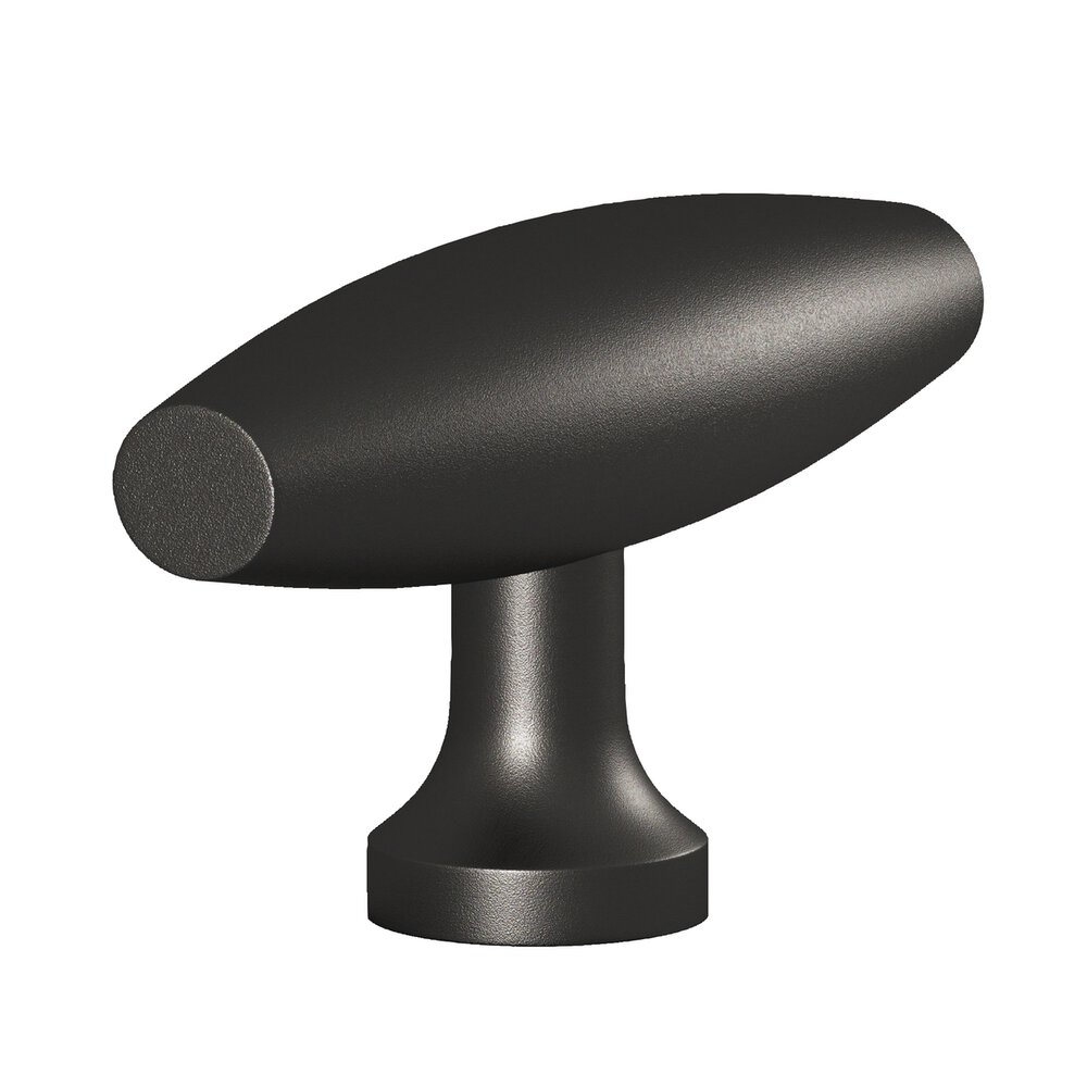 2" Long Cigar T Cabinet Knob With Flared Post In Frost Black™