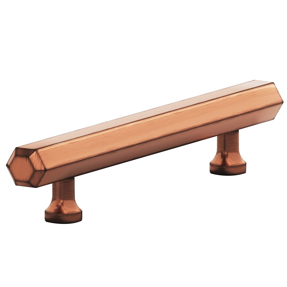 3 1/2" Centers Cabinet Pull Hand Finished in Antique Copper