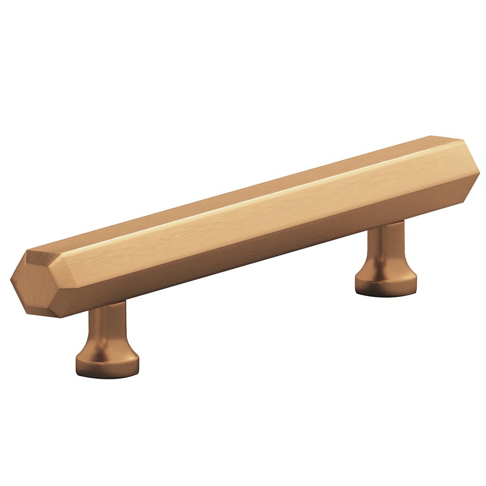 3 1/2" Centers Cabinet Pull Hand Finished in Matte Satin Bronze