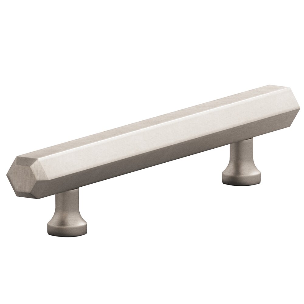 3 1/2" Centers Cabinet Pull Hand Finished in Matte Satin Nickel