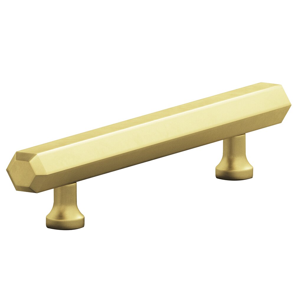 3 1/2" Centers Cabinet Pull Hand Finished in Matte Satin Brass