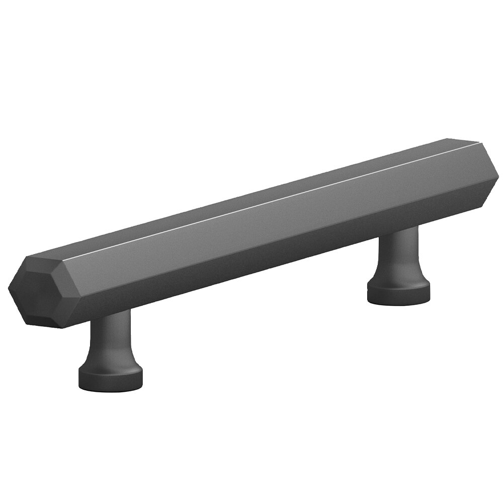4" Centers Cabinet Pull Hand Finished in Matte Graphite