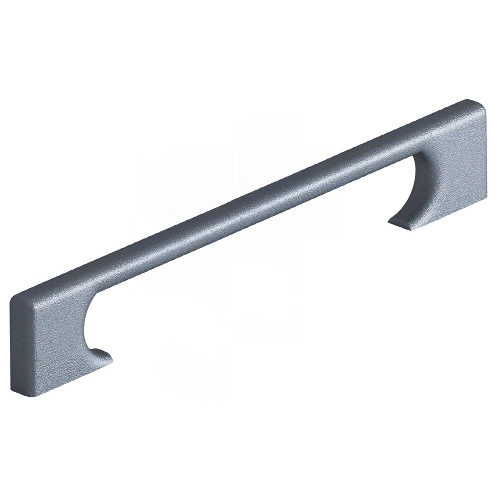 6" Centers Rectangular Cabinet Pull With Radiused Edges And Rectangular Scalloped Legs In Frost Chrome