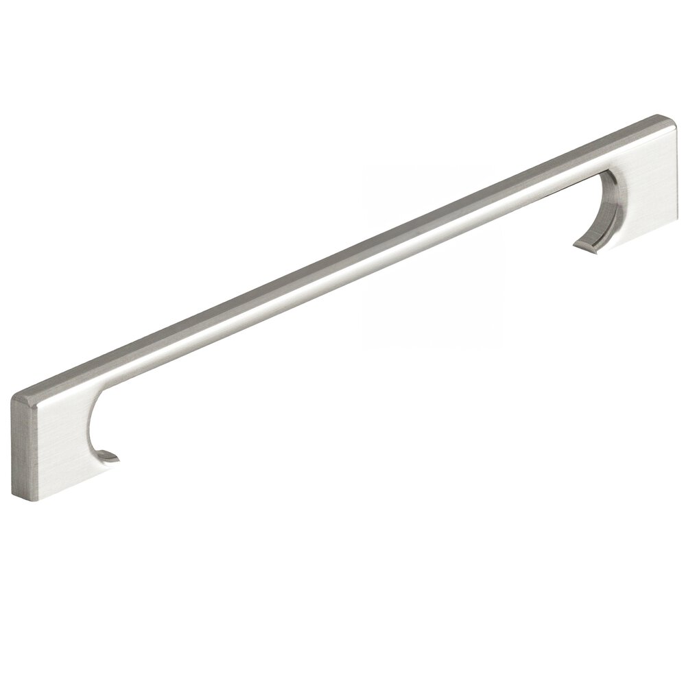 10" Centers Rectangular Appliance/Oversized Pull With Radiused Edges And Rectangular Scalloped Legs In Satin Nickel