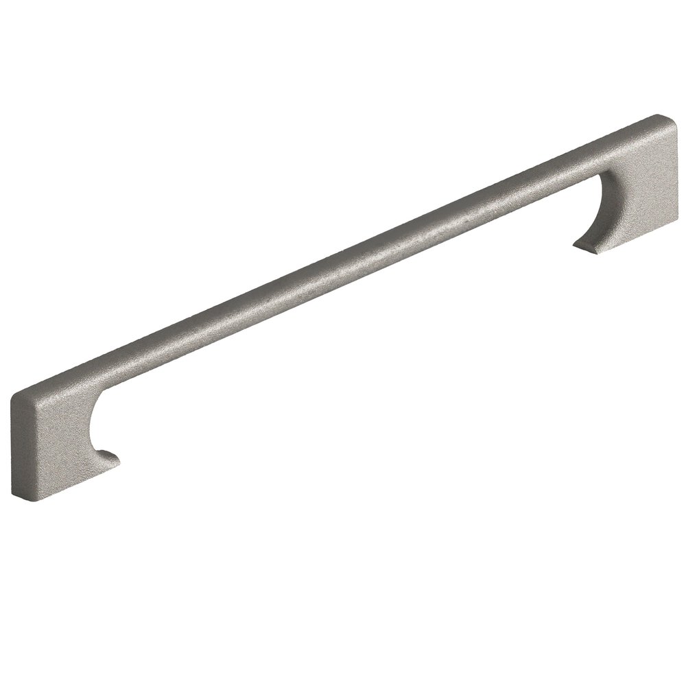 10" Centers Rectangular Appliance/Oversized Pull With Radiused Edges And Rectangular Scalloped Legs In Frost Nickel