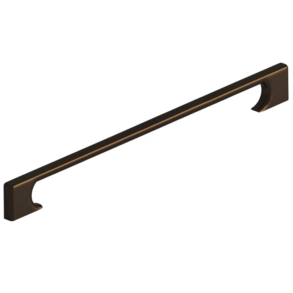12" Centers Rectangular Appliance/Oversized Pull With Radiused Edges And Rectangular Scalloped Legs In Oil Rubbed Bronze