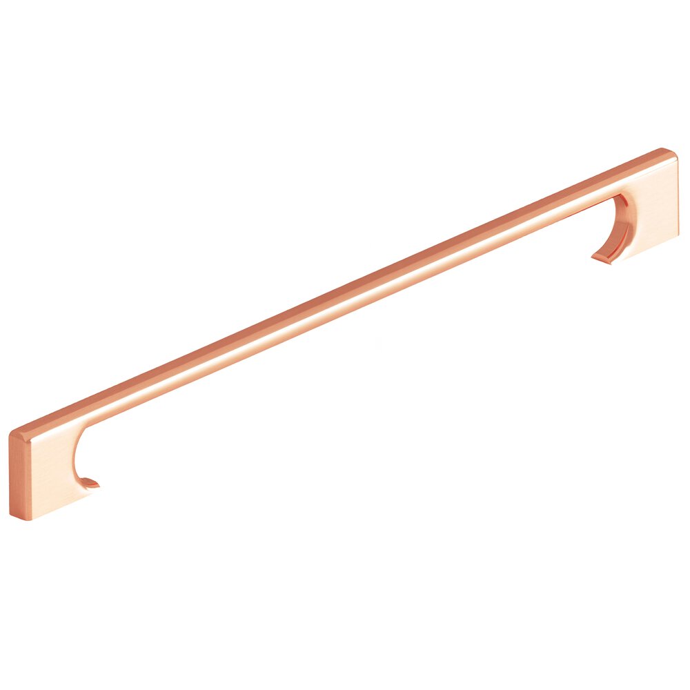 12" Centers Rectangular Appliance/Oversized Pull With Radiused Edges And Rectangular Scalloped Legs In Satin Copper