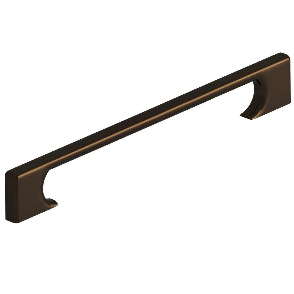 8" Centers Rectangular Appliance/Oversized Pull With Radiused Edges And Rectangular Scalloped Legs In Oil Rubbed Bronze