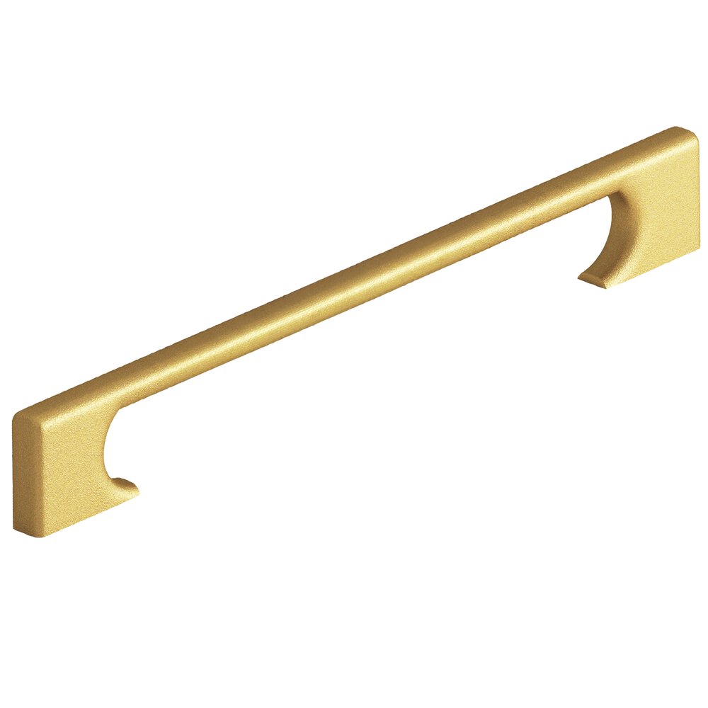 8" Centers Rectangular Appliance/Oversized Pull With Radiused Edges And Rectangular Scalloped Legs In Frost Brass