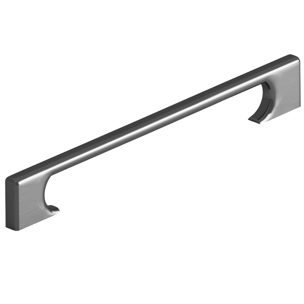 8" Centers Rectangular Appliance/Oversized Pull With Radiused Edges And Rectangular Scalloped Legs In Graphite
