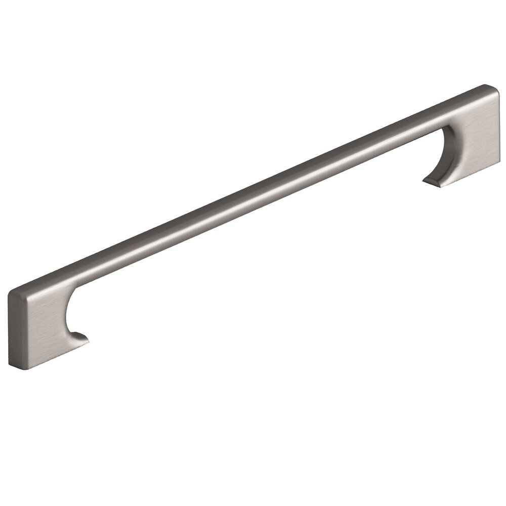 10" Centers Rectangular Appliance/Oversized Pull With Radiused Edges And Rectangular Scalloped Legs In Pewter