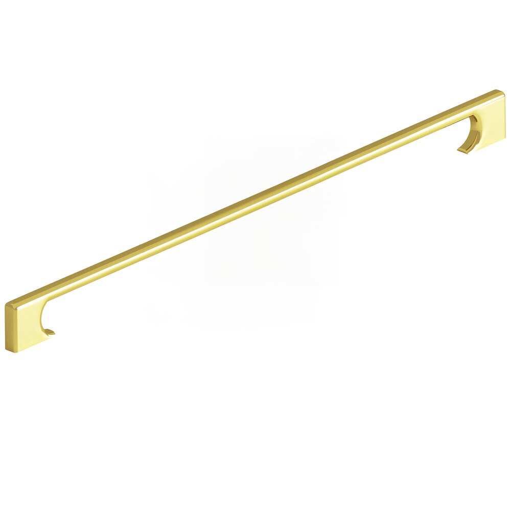 18" Centers Rectangular Appliance/Oversized Pull With Radiused Edges And Rectangular Scalloped Legs In French Gold