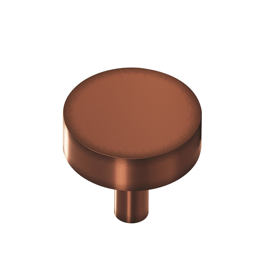 1" Diameter Round Knob/Straight Shank in Matte Antique Copper