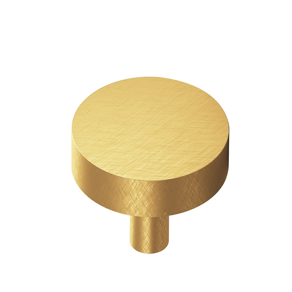 1" Diameter Round Knob/Straight Shank in Weathered Brass