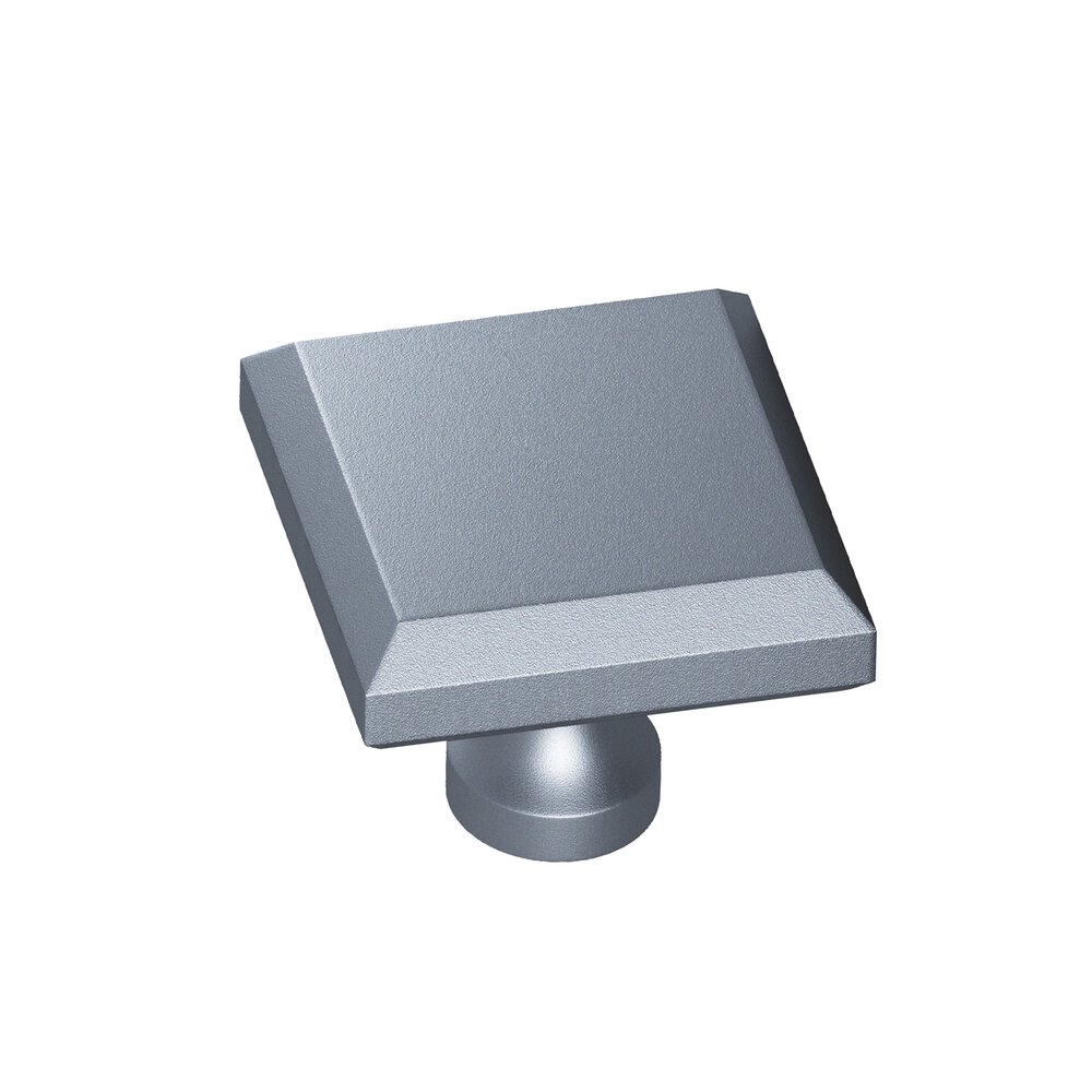 1.25" Square Beveled Cabinet Knob With Flared Post In Frost Chrome™