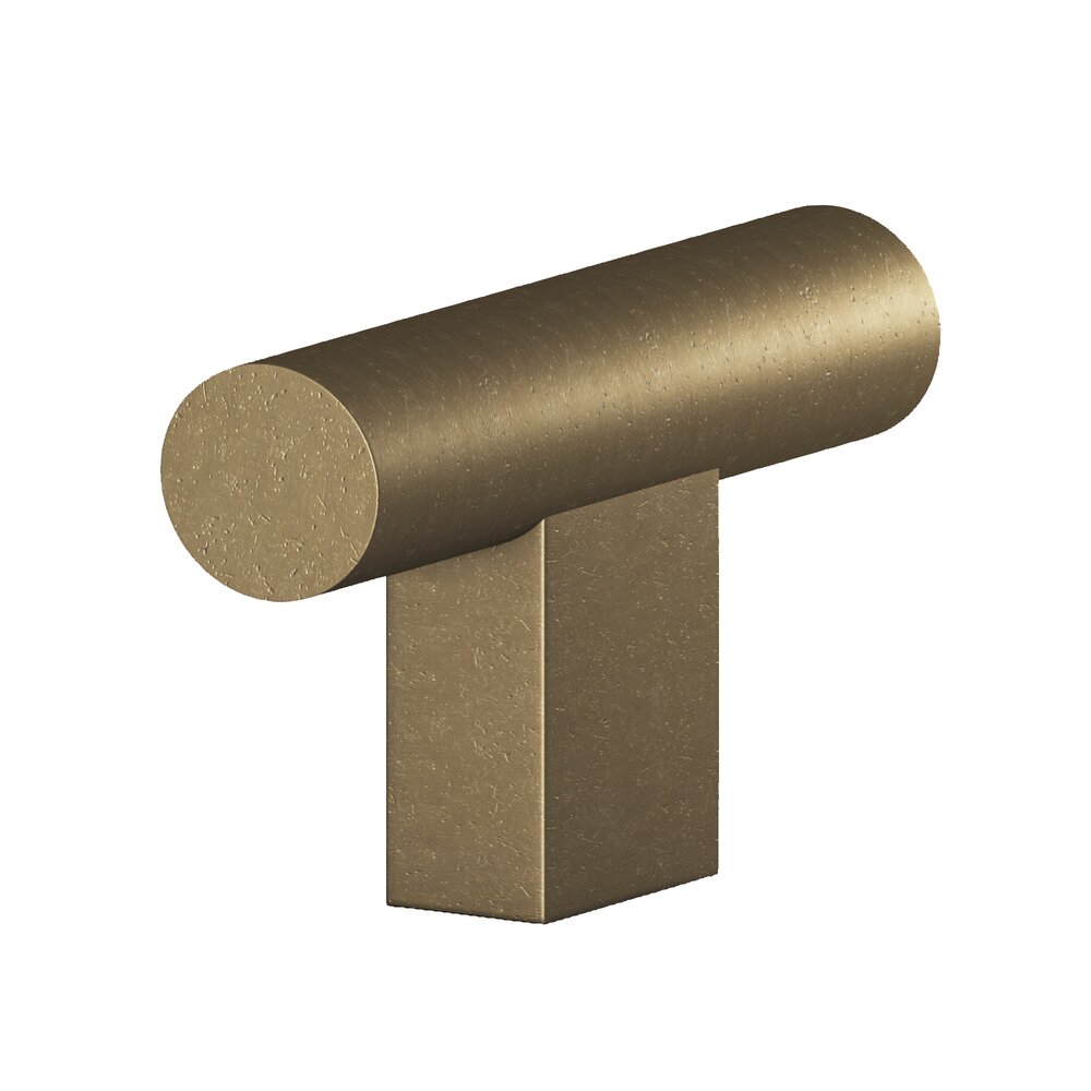 1 1/2" Long Rectangular Post Knob in Distressed Oil Rubbed Bronze