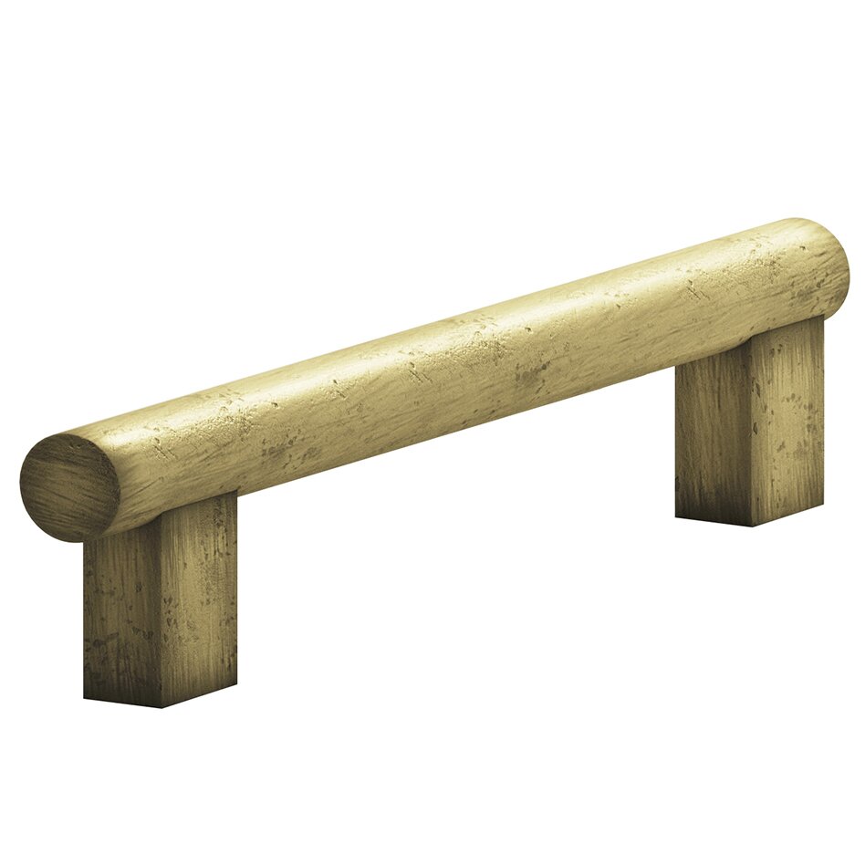 3" Centers Rectangular Post Bar Pull in Distressed Antique Brass