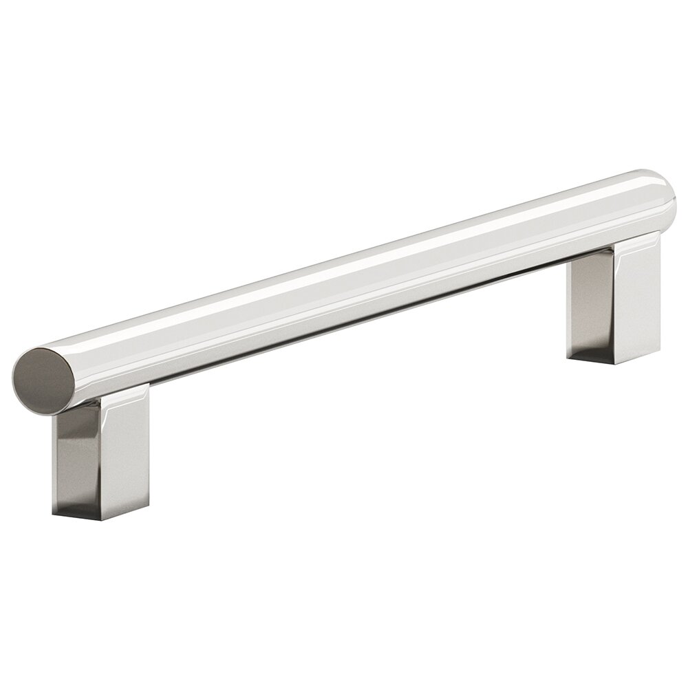 6" Centers Rectangular Post Bar Pull in Polished Nickel