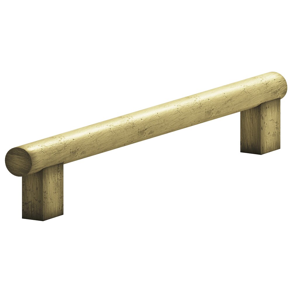 6" Centers Rectangular Post Bar Pull in Distressed Antique Brass