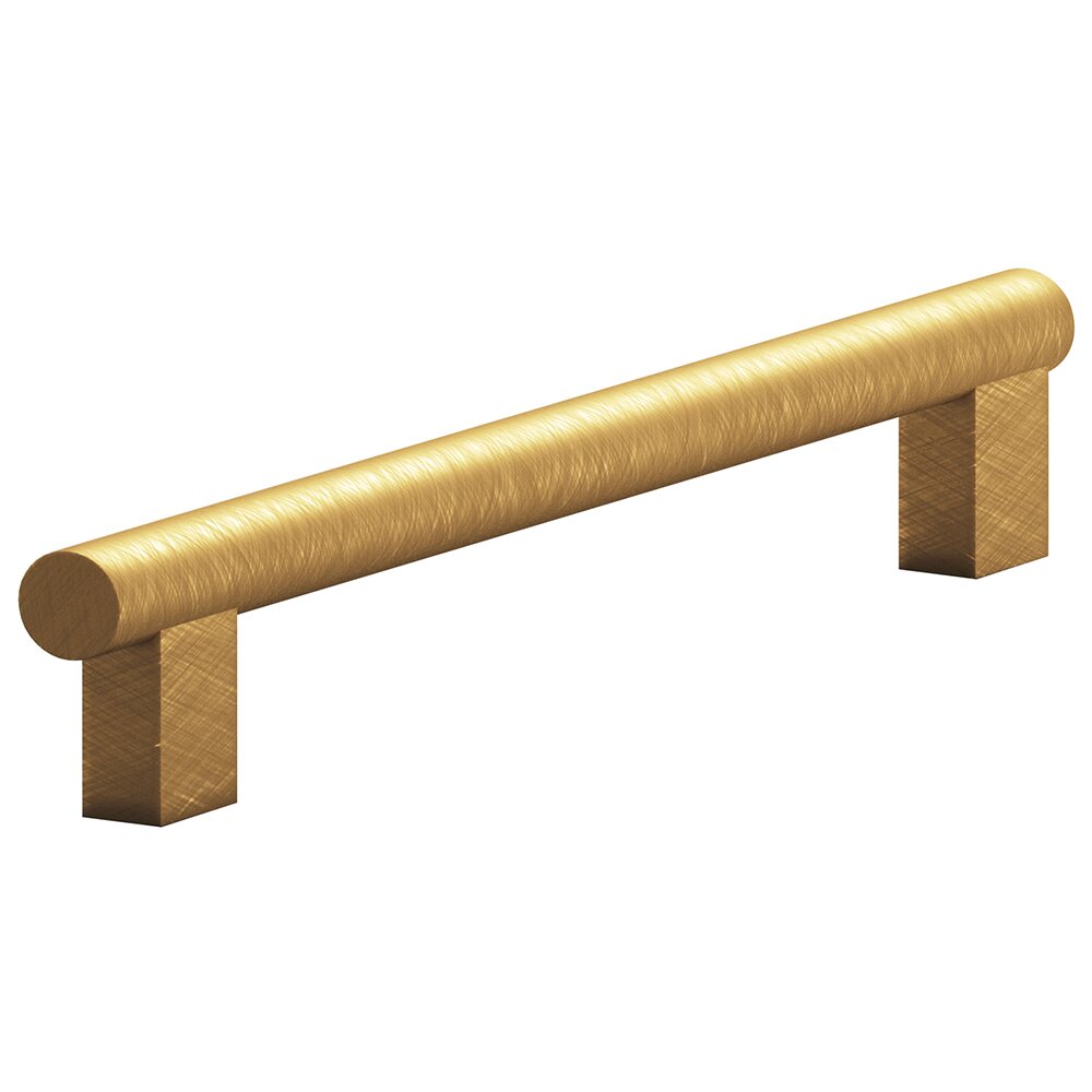 6" Centers Rectangular Post Bar Pull in Weathered Brass