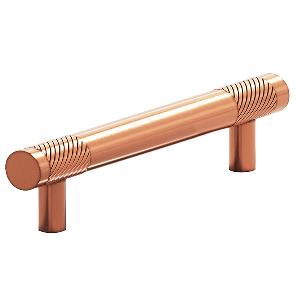 4" Centers Single Knurl Bands Pull in Antique Copper