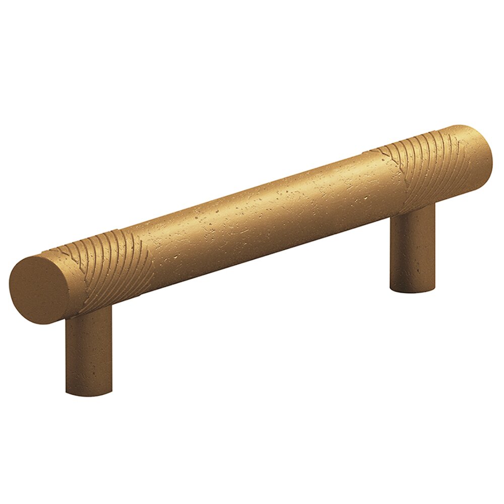 4" Centers Single Knurl Bands Pull in Distressed Statuary Bronze