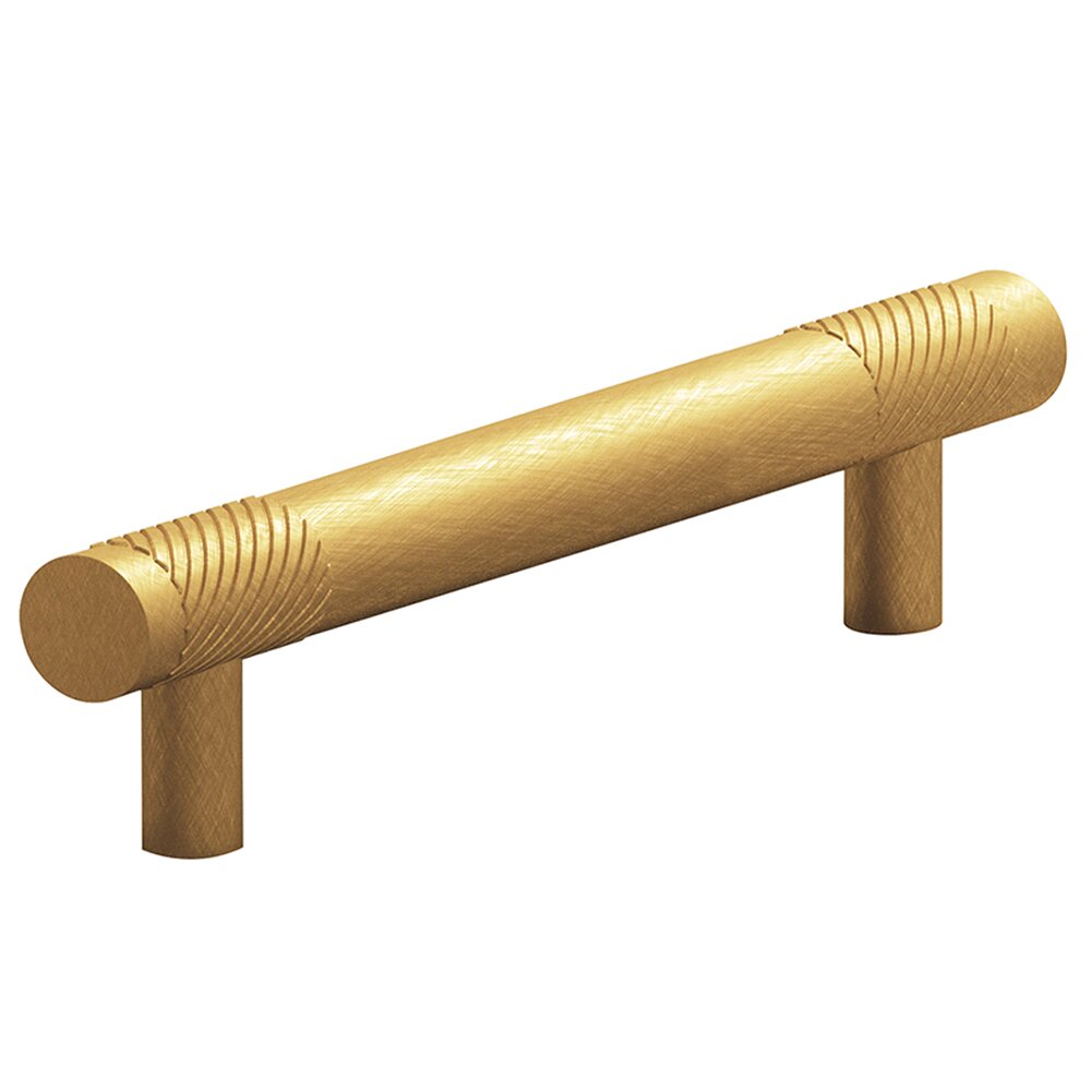 4" Centers Single Knurl Bands Pull in Weathered Brass