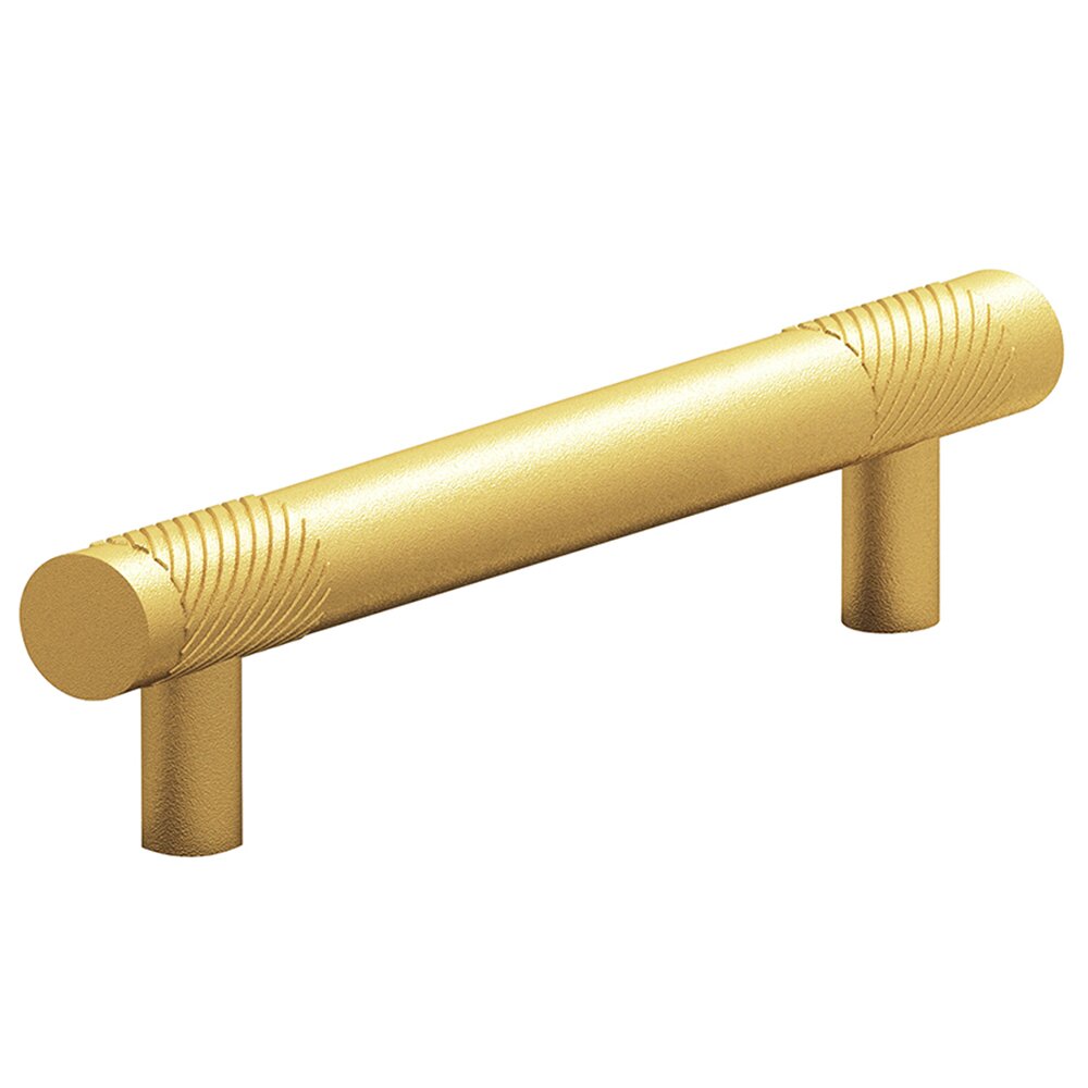 4" Centers Cabinet Pull Hand Finished in Frost Brass