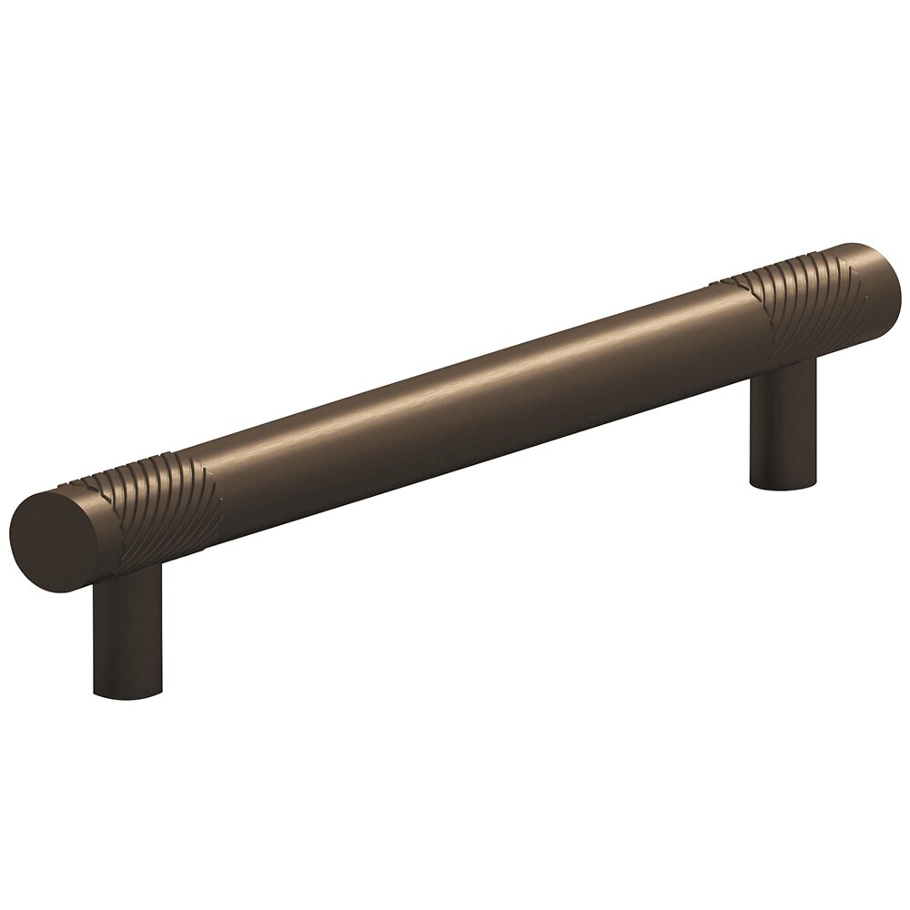 5/8" Diameter Pull Single Knurl Bands 6" Centers Pull in Heritage Bronze
