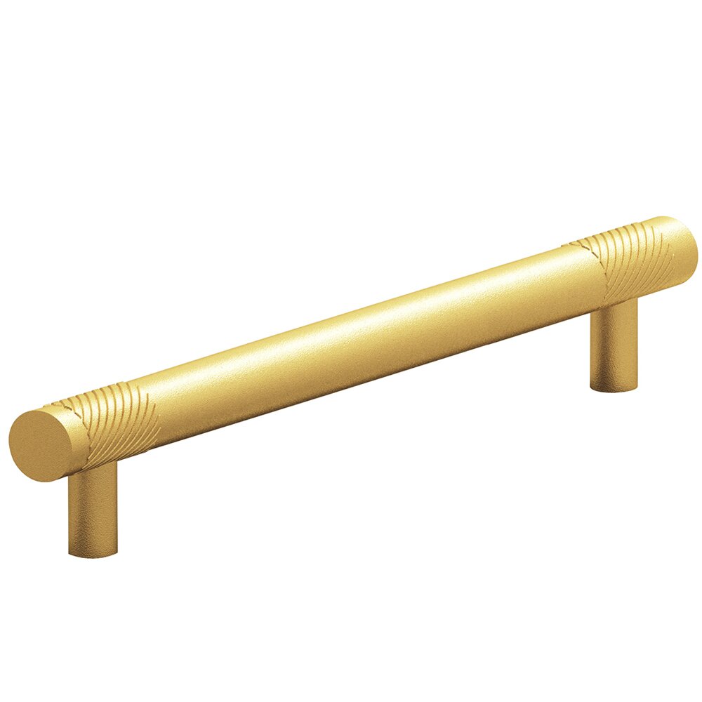 8" Centers Single Knurl Bands Appliance/Oversized Pull in Frost Brass