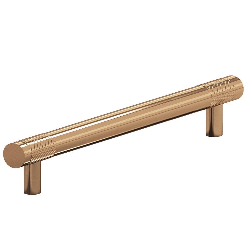 8" Centers Single Knurl Bands Appliance/Oversized Pull in Polished Bronze