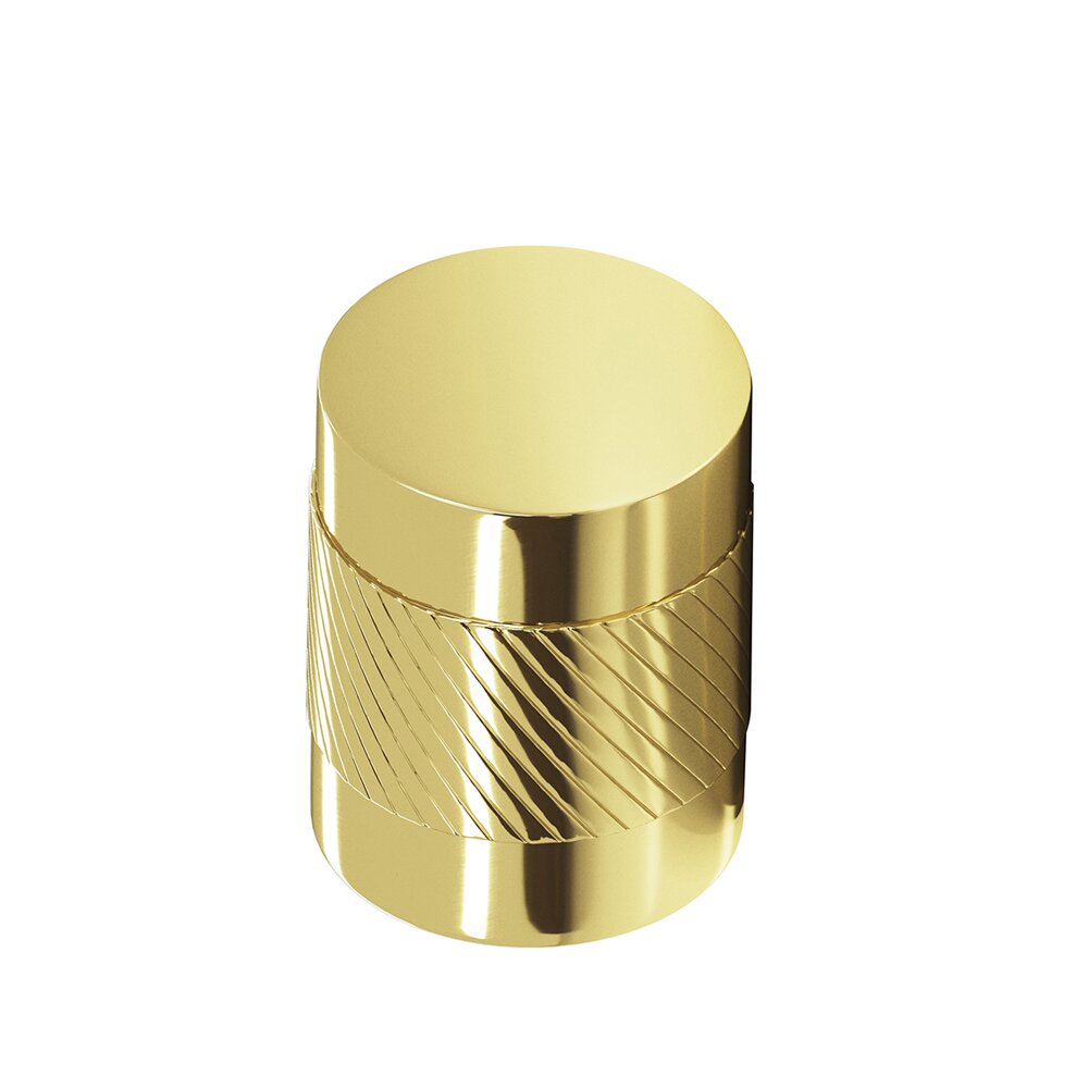 3/4" Diameter Single Knurl Knob in Polished Brass